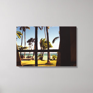 Tropical Fiji Beach Scene 24x16 (60x40cm) waccn Canvas Print