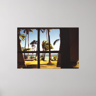 Tropical Fiji Beach Scene 60x40 (150x100cm) waccn Canvas Print