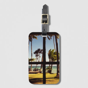 Tropical Fiji Beach Scene Business Card Slot ltcn Luggage Tag
