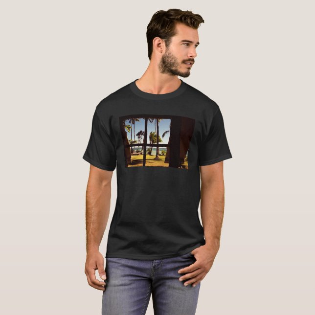 Tropical Fiji Beach Scene mcm T-Shirt (Front Full)