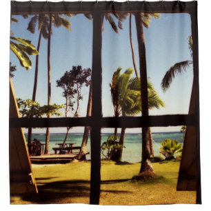 Tropical Fiji Beach Scene sccn Shower Curtain