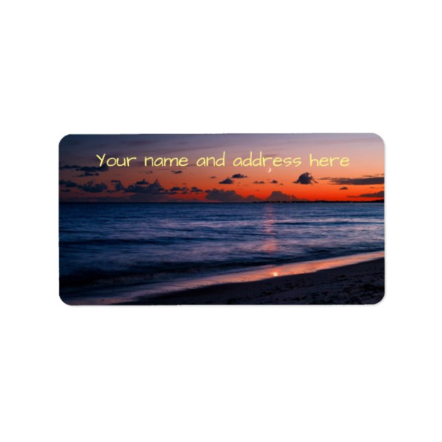 Tropical Fiji Night Beach Label (Front)