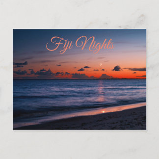 Tropical Fiji Night Beach Postcard