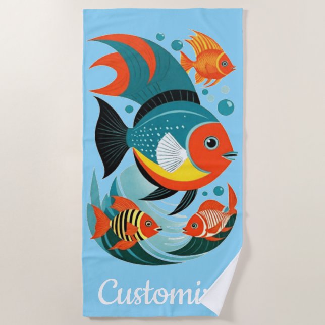 Tropical Fish Assortment Thunder_Cove Beach Towel (Front)