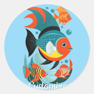 Tropical Fish Assortment Thunder_Cove Classic Round Sticker