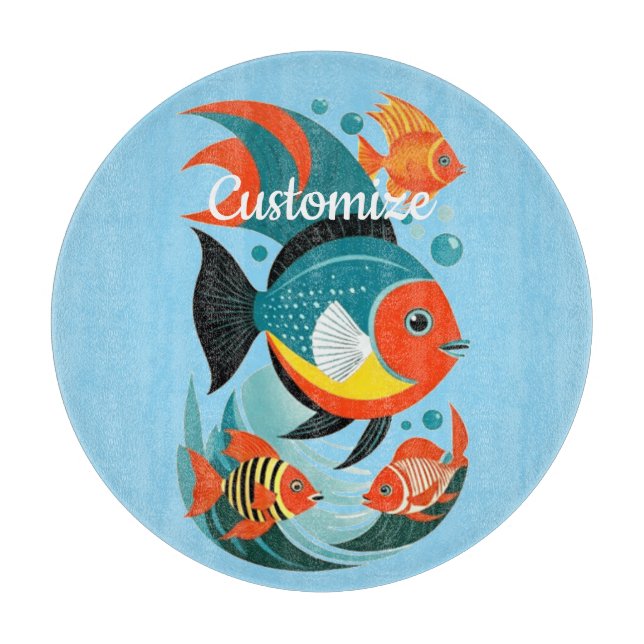 Tropical Fish Assortment Thunder_Cove Cutting Board (Front)