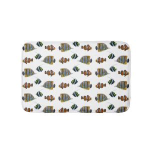 Tropical Fish Bath Frenzy Bath Mat (choose colour)