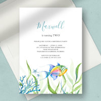 Tropical Fish Boy Birthday Party Watercolor