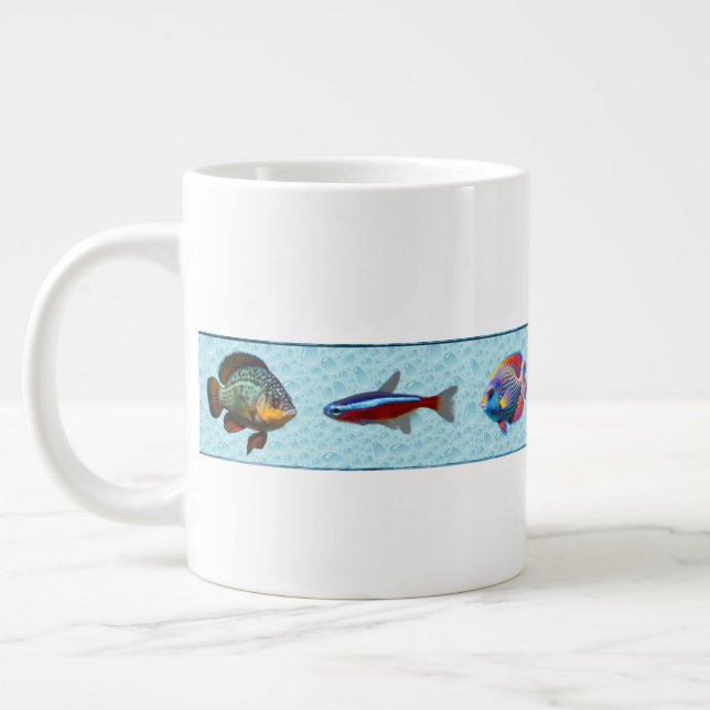 Tropical Fish (Bridget Collection)  Large Coffee Mug (Left)