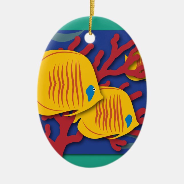 Tropical Fish Ceramic Tree Decoration (Front)