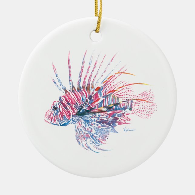 Tropical Fish Coastal Christmas Ornament (Front)