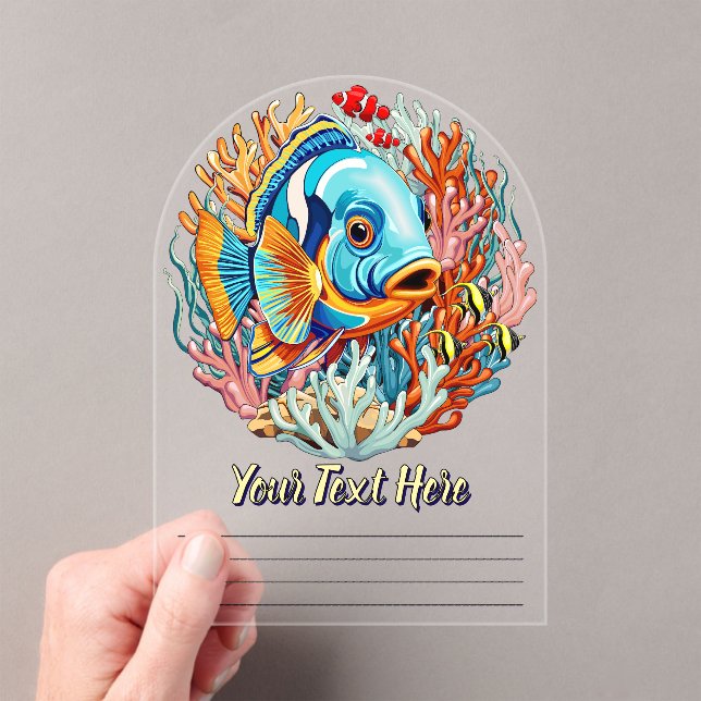 Tropical Fish Colorful Summer Vibes Acrylic Invitations (Insitu (Handheld))