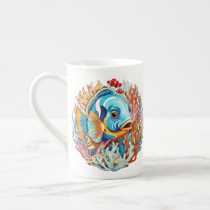 Tropical Fish Colorful Summer Vibes Bone China Mug