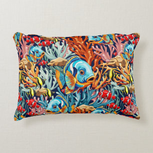 Tropical Fish Colorful Summer Vibes Decorative Cushion