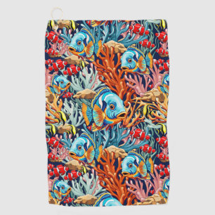 Tropical Fish Colorful Summer Vibes Golf Towel