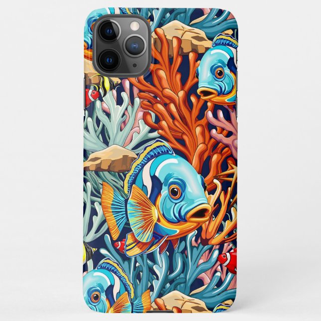 Tropical Fish Colorful Summer Vibes iPhone Case (Back)