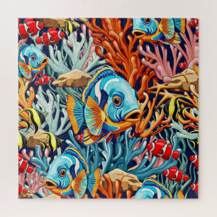 Tropical Fish Colorful Summer Vibes Jigsaw Puzzle