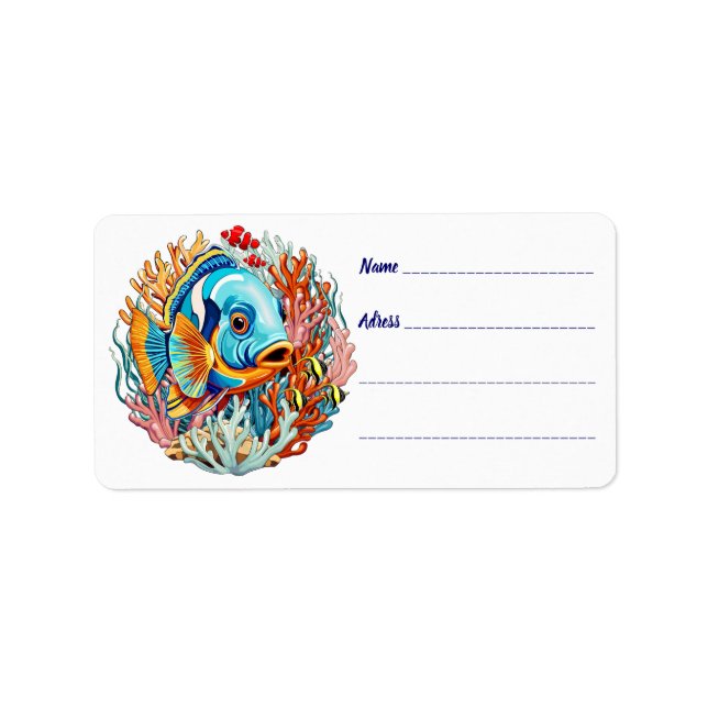 Tropical Fish Colorful Summer Vibes Label (Front)