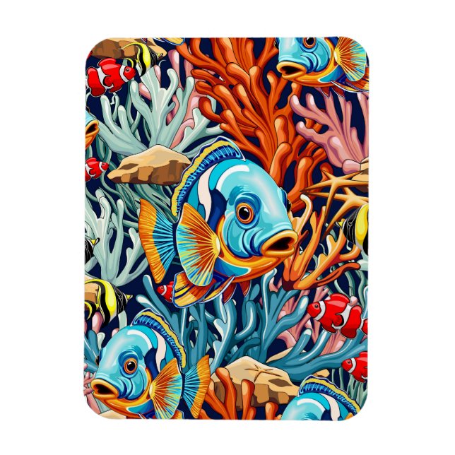 Tropical Fish Colorful Summer Vibes Magnet (Vertical)