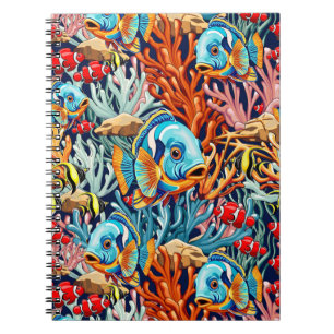 Tropical Fish Colorful Summer Vibes Notebook