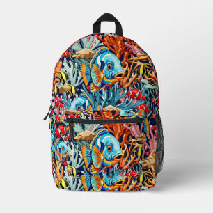 Tropical Fish Colorful Summer Vibes Printed Backpack