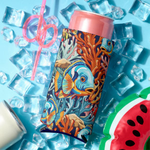 Tropical Fish Colorful Summer Vibes Seltzer Can Cooler