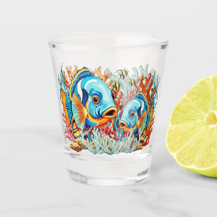 Tropical Fish Colorful Summer Vibes Shot Glass
