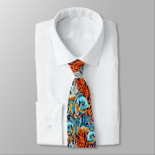 Tropical Fish Colorful Summer Vibes Tie