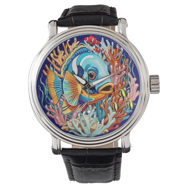 Tropical Fish Colorful Summer Vibes Watch (Front)