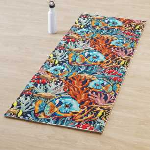 Tropical Fish Colorful Summer Vibes Yoga Mat