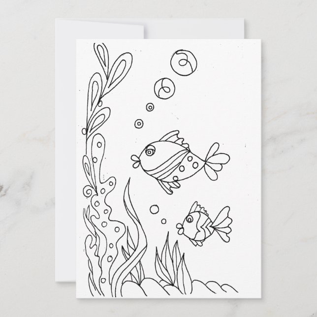 Tropical Fish Colouring Card (Front)