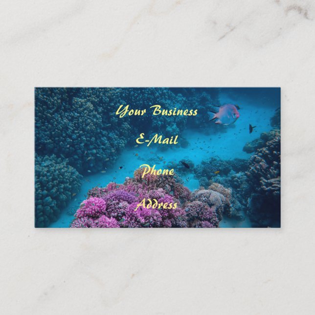 Tropical Fish Coral Sea Business Card (Front)