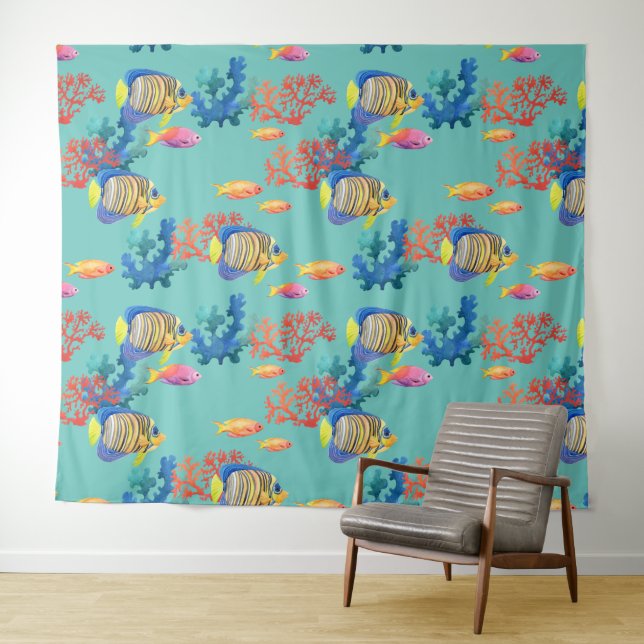 Tropical Fish & Coral Tapestry (In Situ (Horizontal))