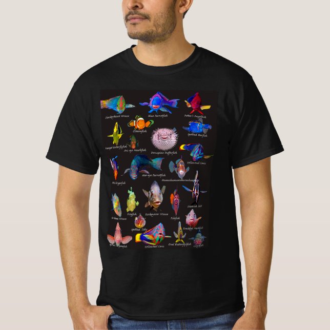 Tropical fish faces T-Shirt (Front)