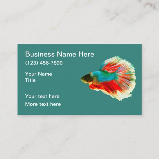 Tropical Fish Guppy Theme Business Card (Front)