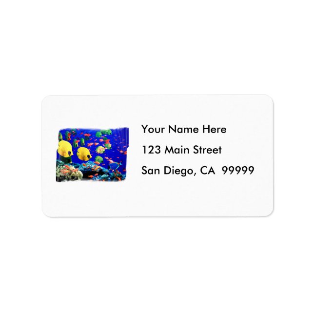 Tropical Fish in Coral Sea Label (Front)