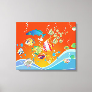 Tropical Fish in the  Ocean Canvas