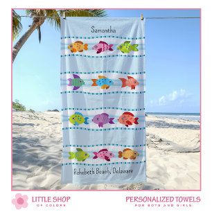 Tropical Fish Ocean Waves Customisable Beach Towel