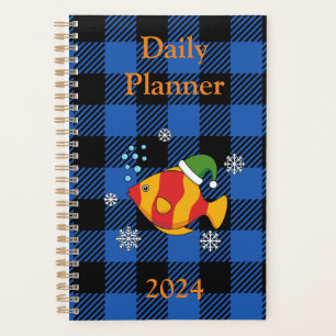 Tropical Fish on Blue Buffalo Pattern   Add Text Planner