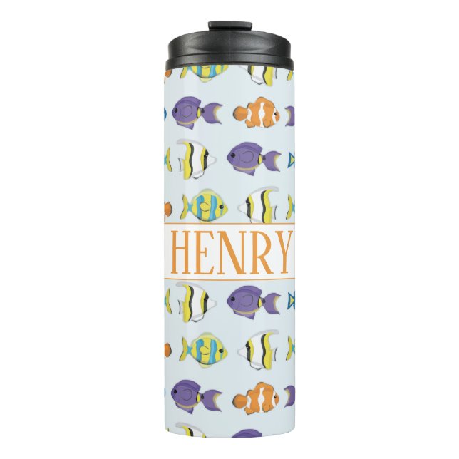 Tropical Fish Pattern Thermal Tumbler (Front)