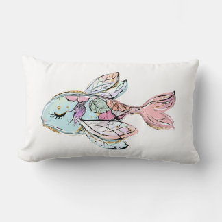 Tropical Fish Peach and Blue Pillow