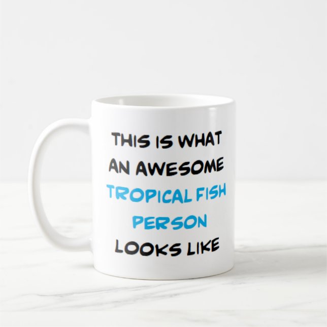 tropical fish person, awesome Mug (Left)