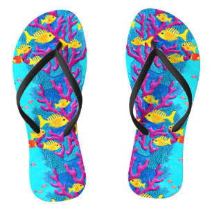 Tropical Fish Seamless Pattern Jandals