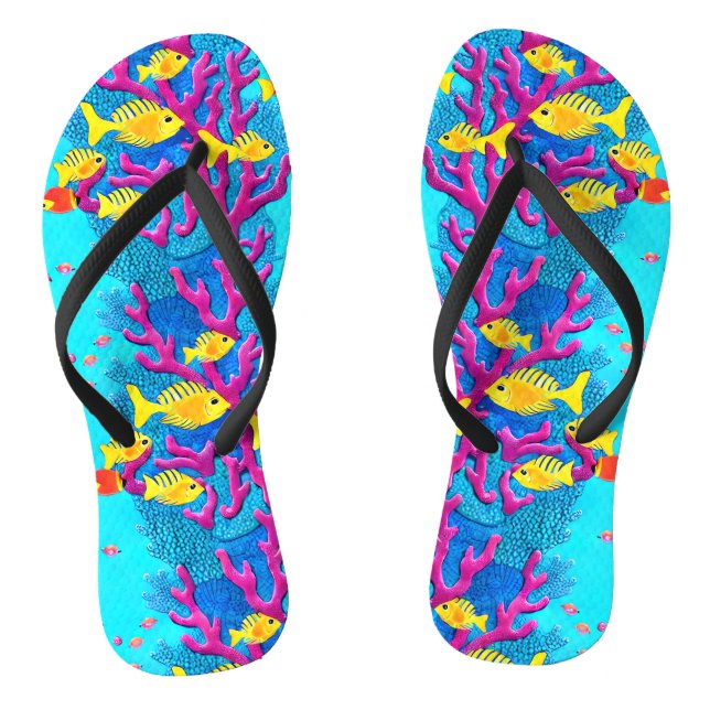 Tropical Fish Seamless Pattern Jandals (Footbed)