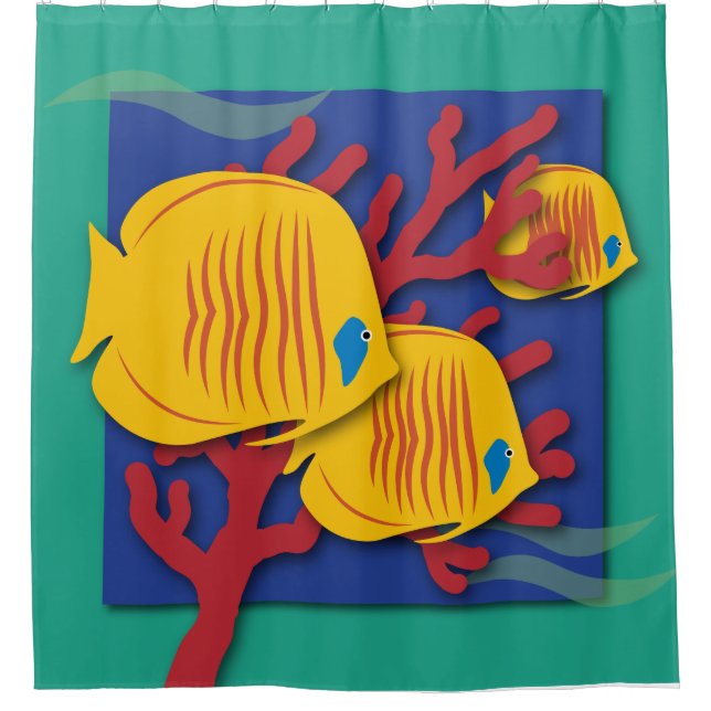Tropical Fish Shower Curtain (Front)