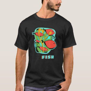 Tropical Fish Swim In Mid-Century Kids Children De T-Shirt