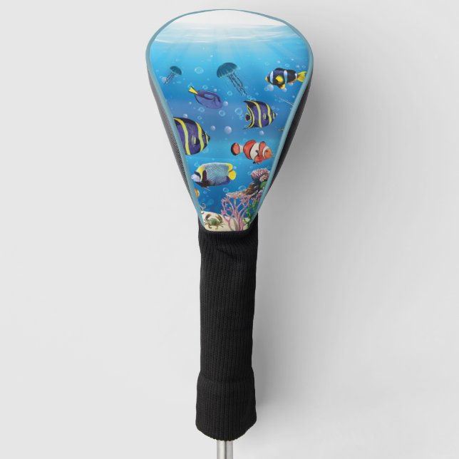 Tropical Fish swimming Seabed Golf Head Cover (Front)