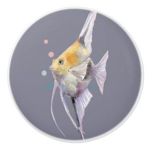 TROPICAL FISH, VACATION BEACH HOUSE CERAMIC KNOB