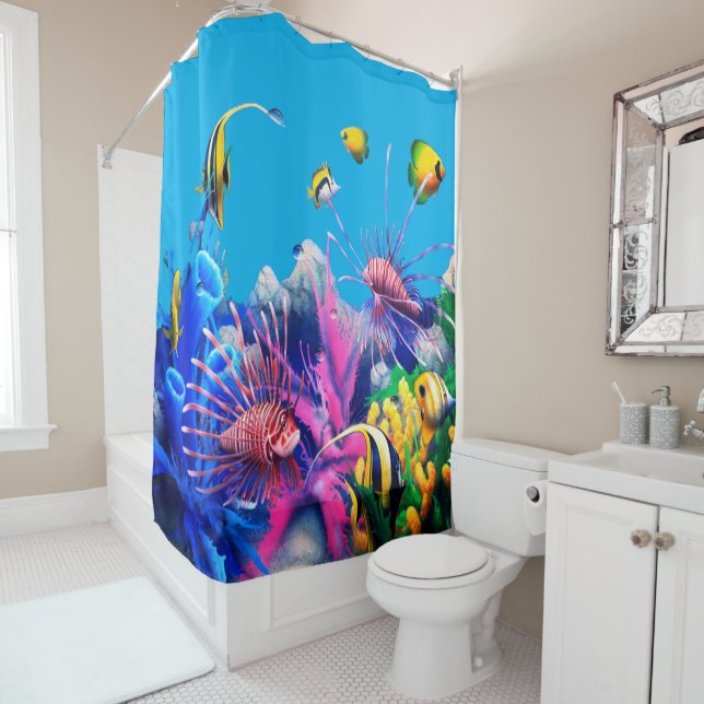 Tropical Fishes Shower Curtain (In Situ)