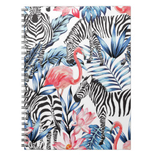 Tropical Flair: Flamingo Zebra Paradise Notebook